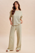 Striped Top & Wide Leg pant set