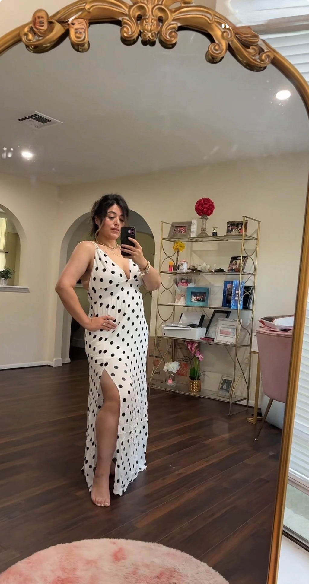 Polka Dot Halter Maxi Dress