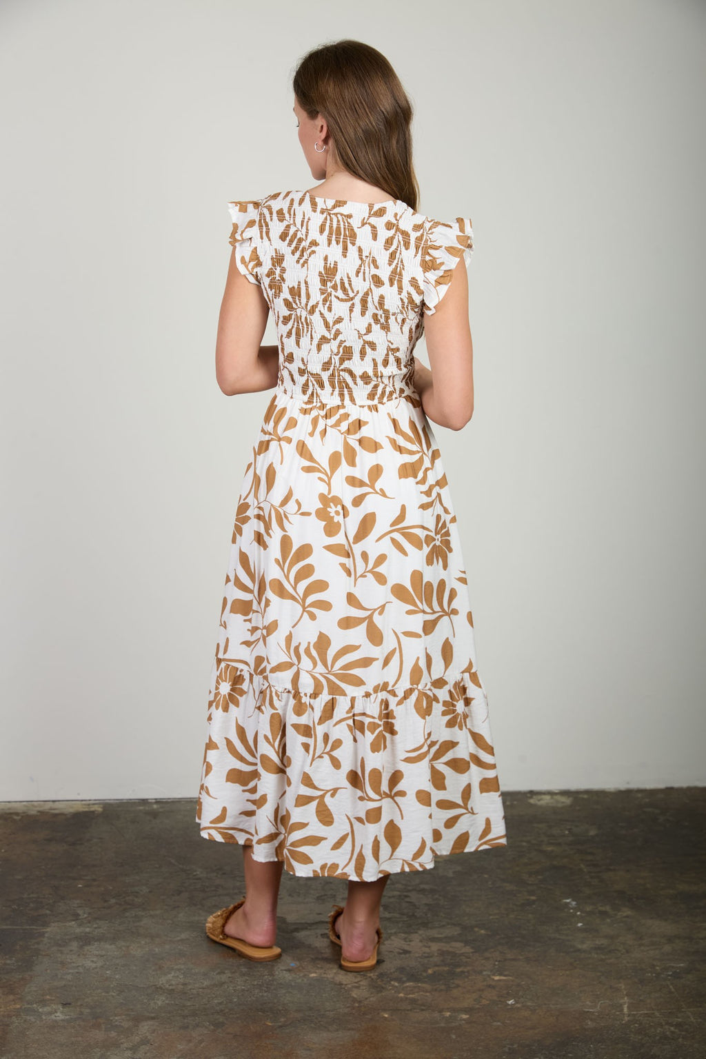 Floral Leaf Mid Dress