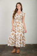 Floral Leaf Mid Dress
