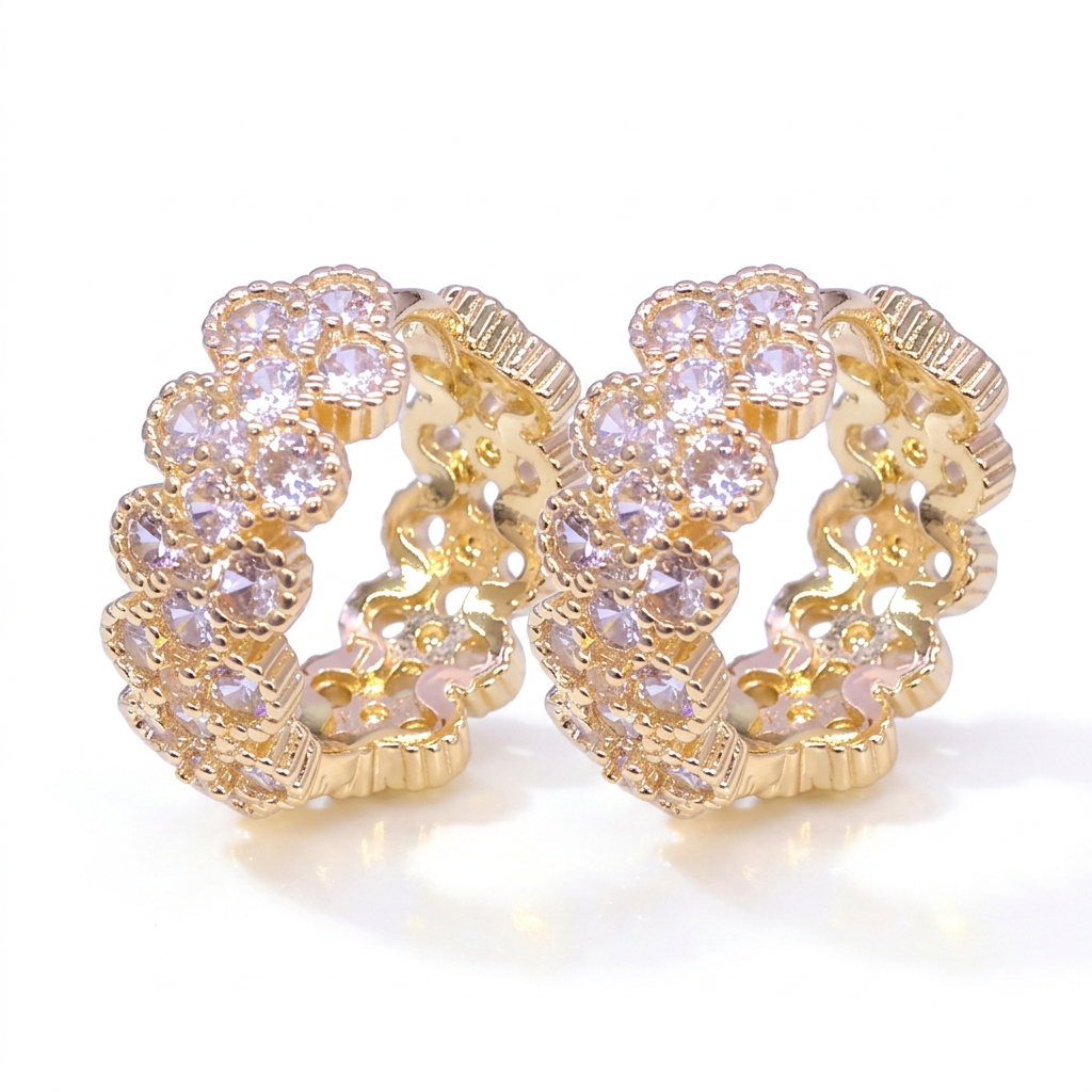 Flower Zirconia Earrings