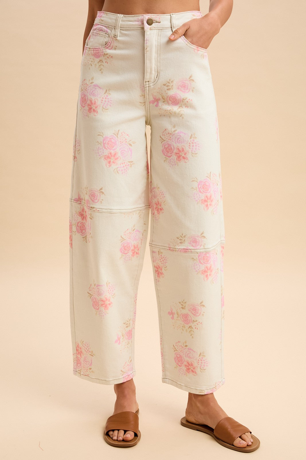 Stretchy Floral  Denim