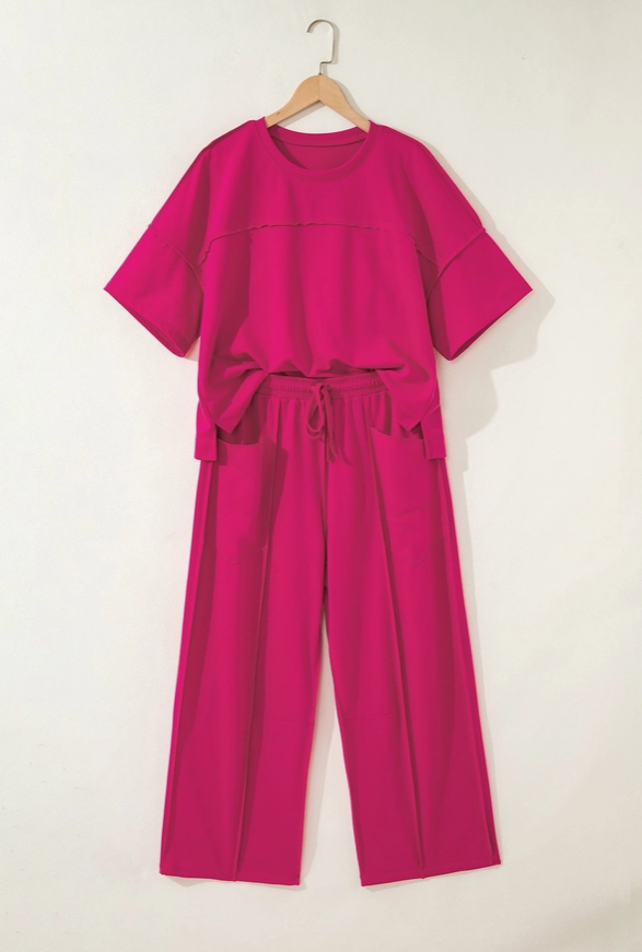 Boxy Tee & Wide Leg Pants Set