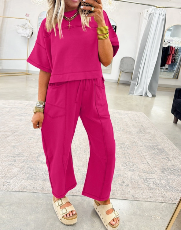 Boxy Tee & Wide Leg Pants Set