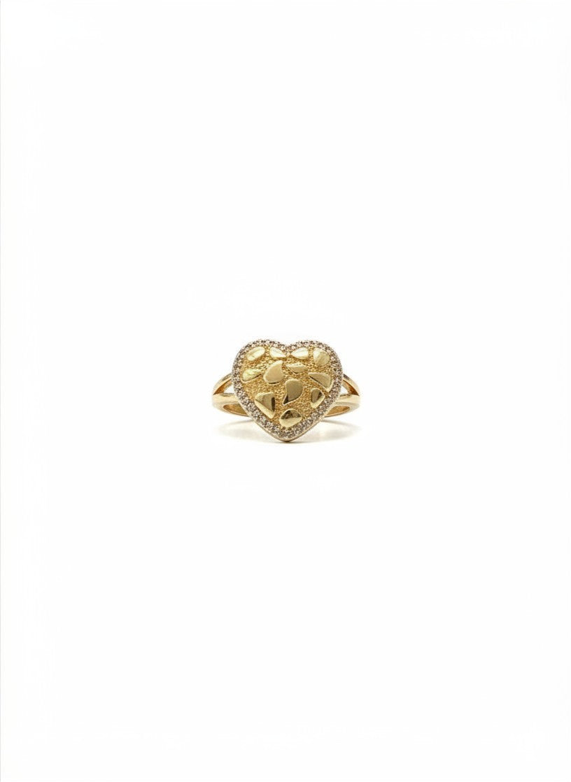 Crystal Heart Nugget Ring