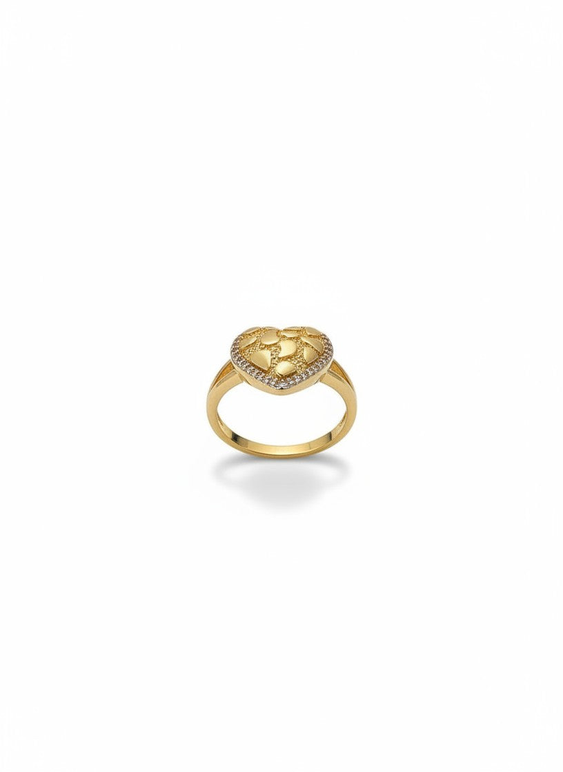 Crystal Heart Nugget Ring