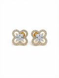 White Crystal Flat Flower Earring