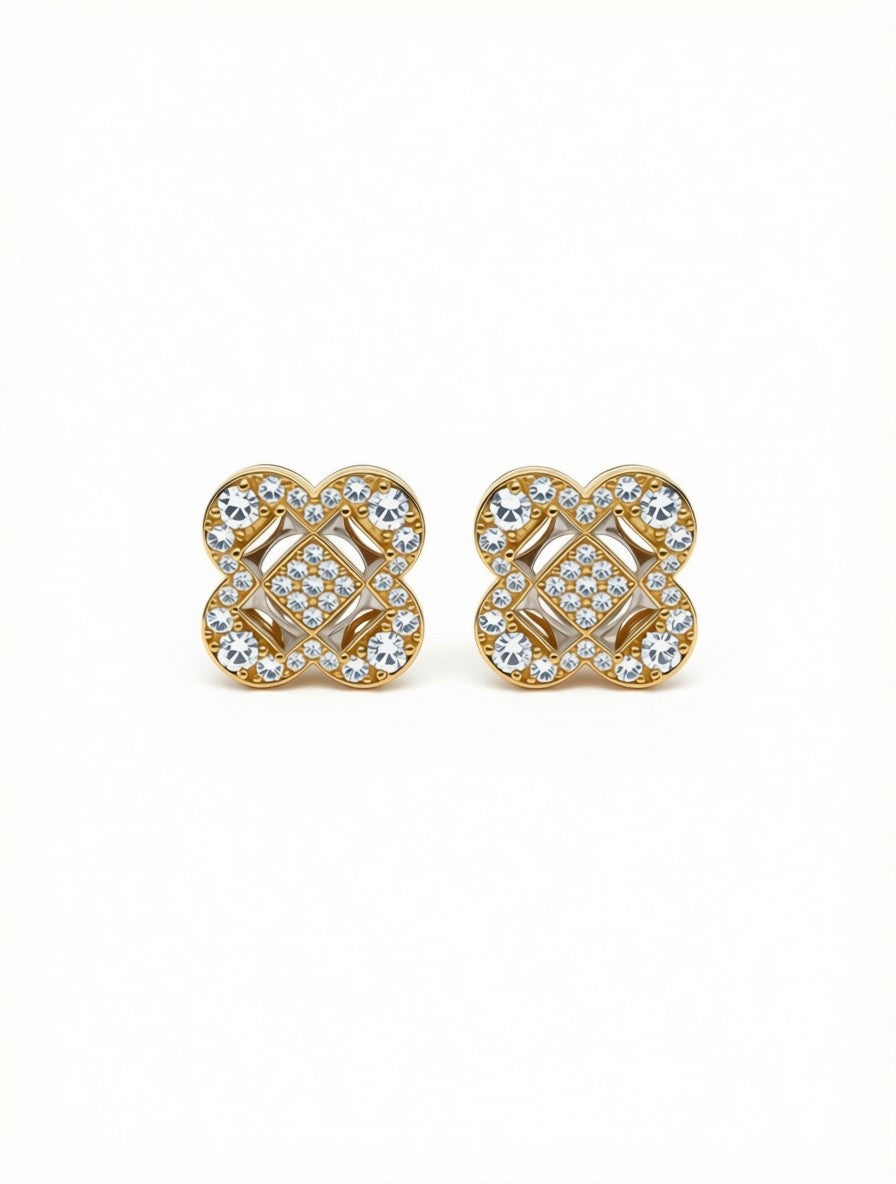 White Chunky Flower Earrings
