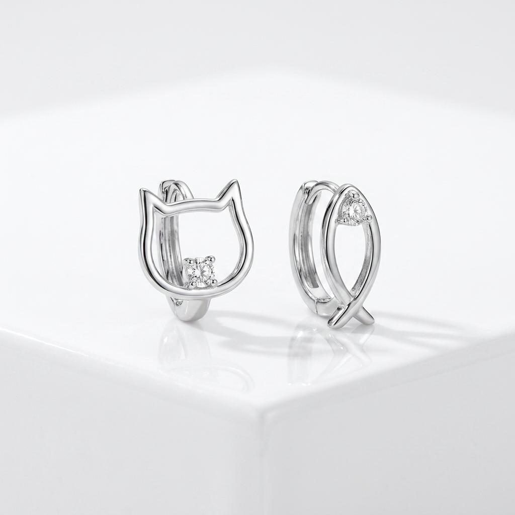 Cat & Fish Earrings
