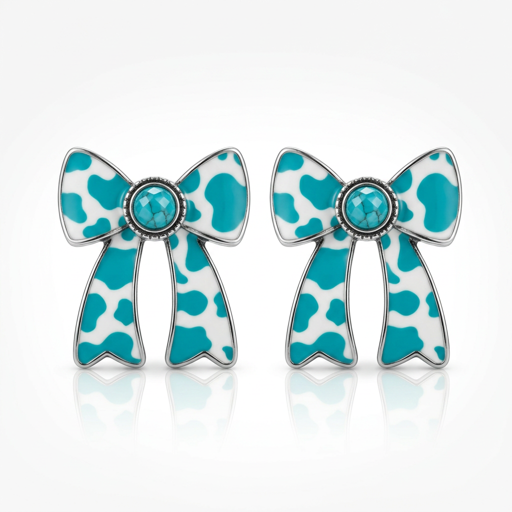 Bow Cow print Earrings