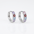 Multicolor silver hoop