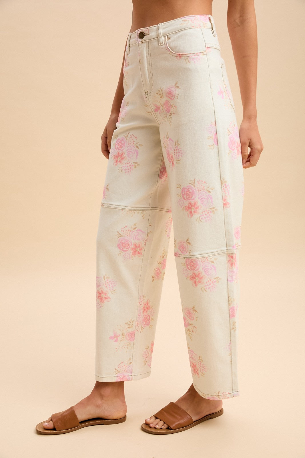 Stretchy Floral  Denim
