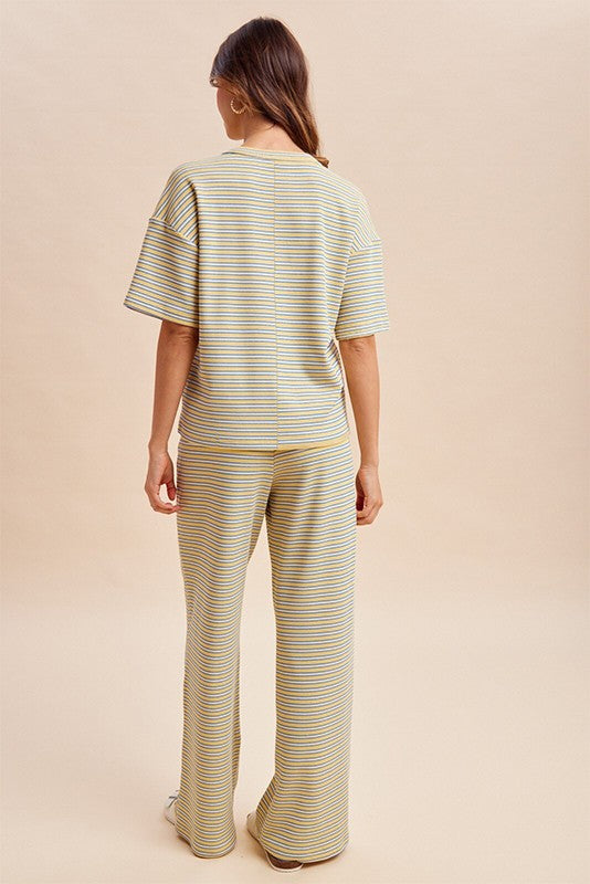 Striped Top & Wide Leg pant set